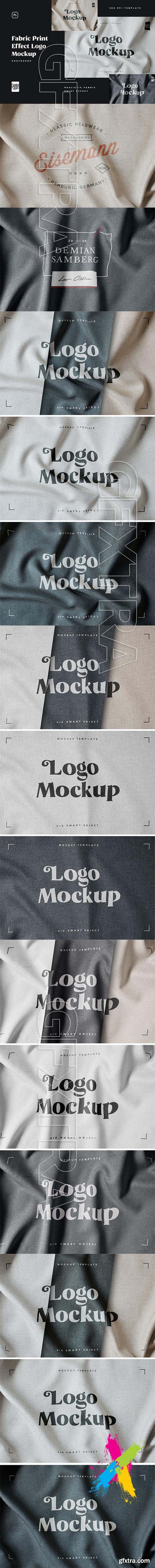 CreativeMarket - Fabric Print Logo Mockup Set 5831504