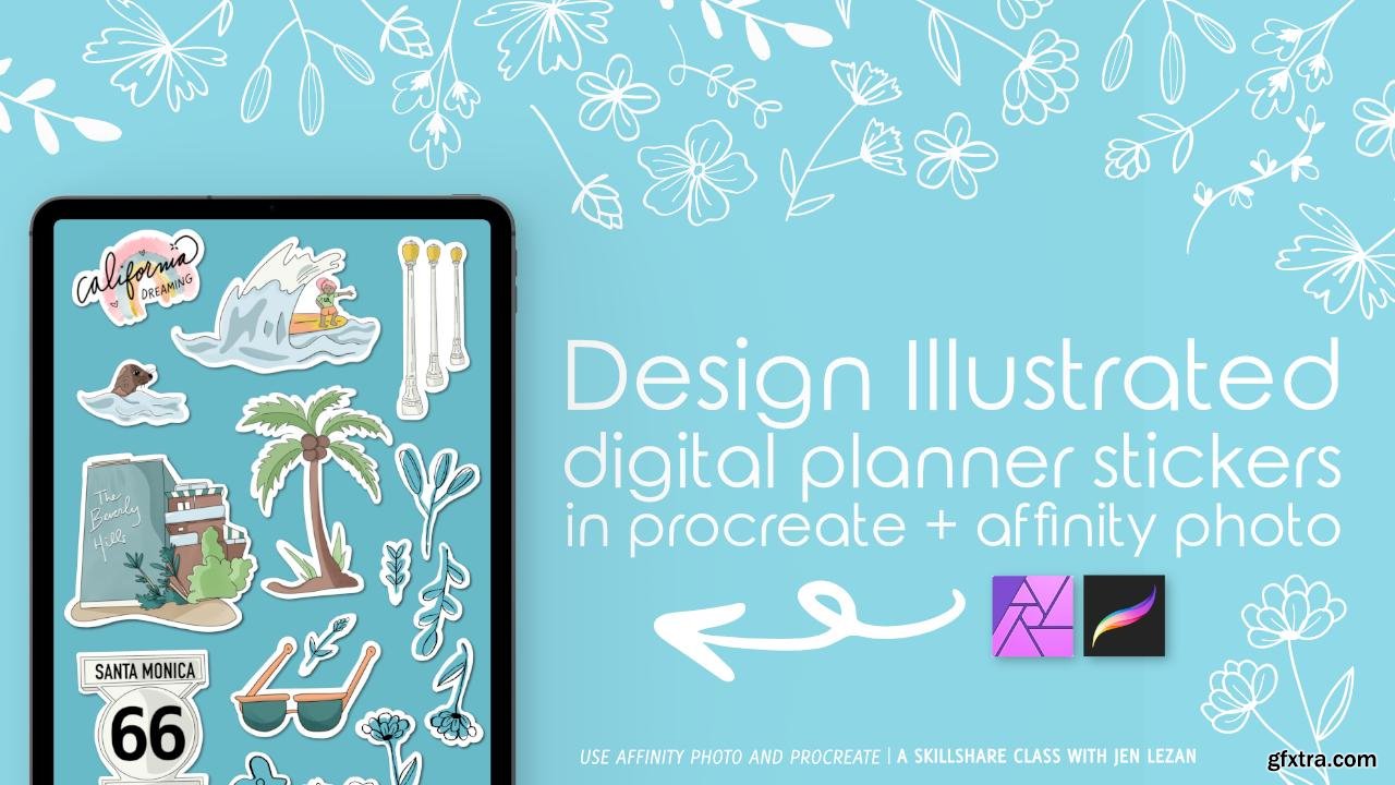 Design Illustrative Stickers in Procreate + Affinity Photo for Digital
