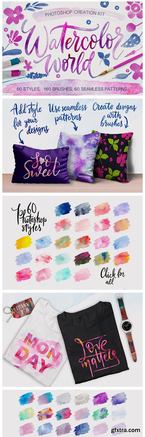 Watercolor World - Photoshop Styles & Brushes 302430 Watercolor World - Photoshop Styles & Brushes 302430