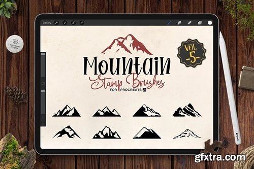 CreativeMarket - Mountain Stamp Brushes for Procreate 5548783