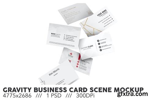 Gravity Business Card Scene PSD Mockup Gravity Business Card Scene PSD Mockup