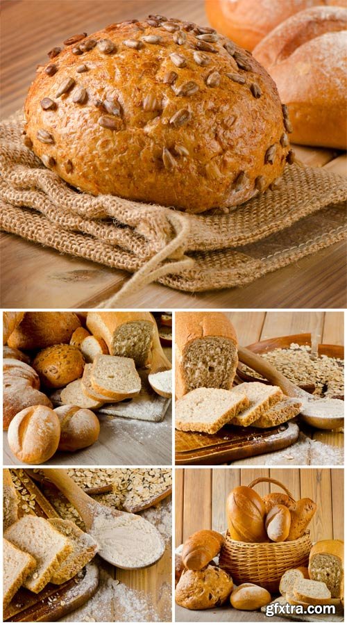 Basket with fresh bread stock photo Basket with fresh bread stock photo