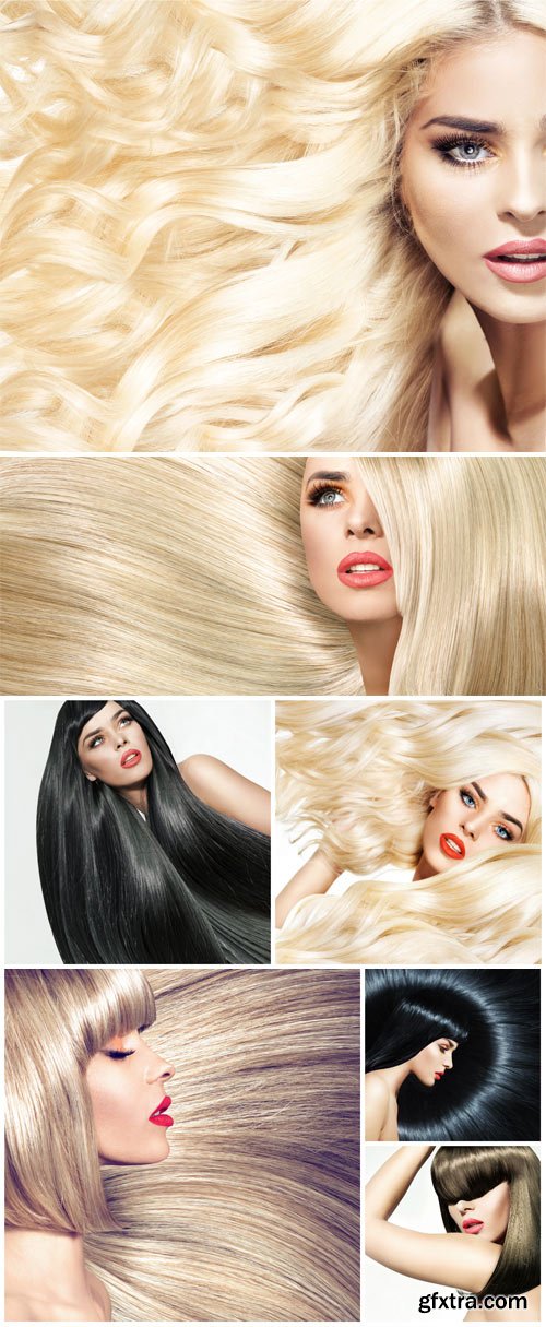 Girls with luxurious long hair stock photo Girls with luxurious long hair stock photo