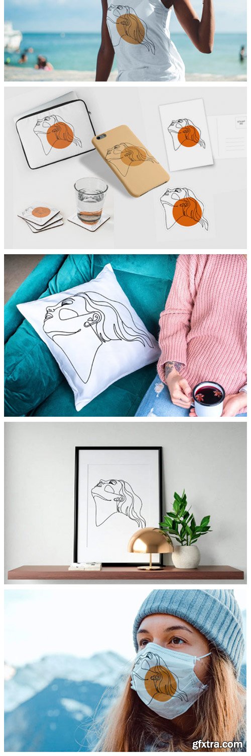 Female Minimalist Abstract Face One Line 8508346