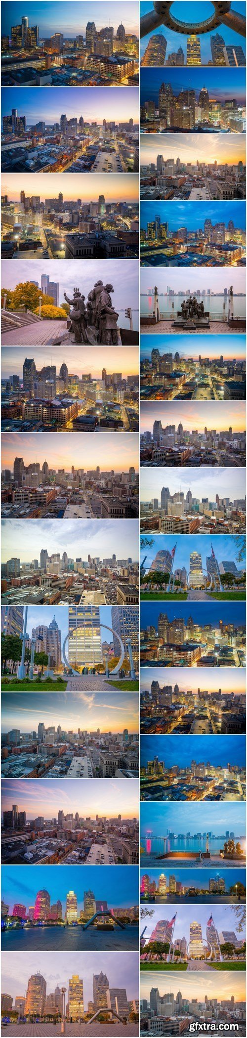 Detroit - Cities of America, - 28xUHQ JPEG Photo Stock