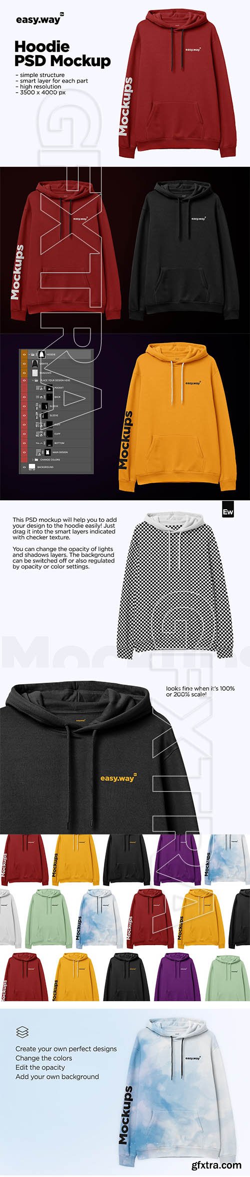 CreativeMarket - Hooded Sweatshirt PSD Mockup 5736643
