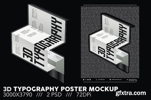 3D Typography Poster Mockup 3D Typography Poster Mockup