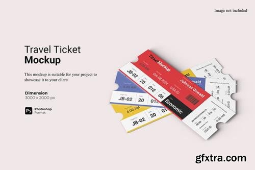 Realistic View Travel Ticket Mockup Realistic View Travel Ticket Mockup