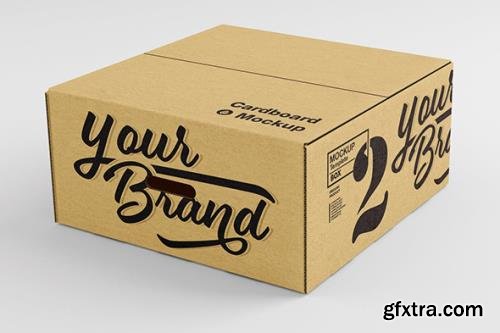 Closed Cardboard Box 3D Mockup Closed Cardboard Box 3D Mockup