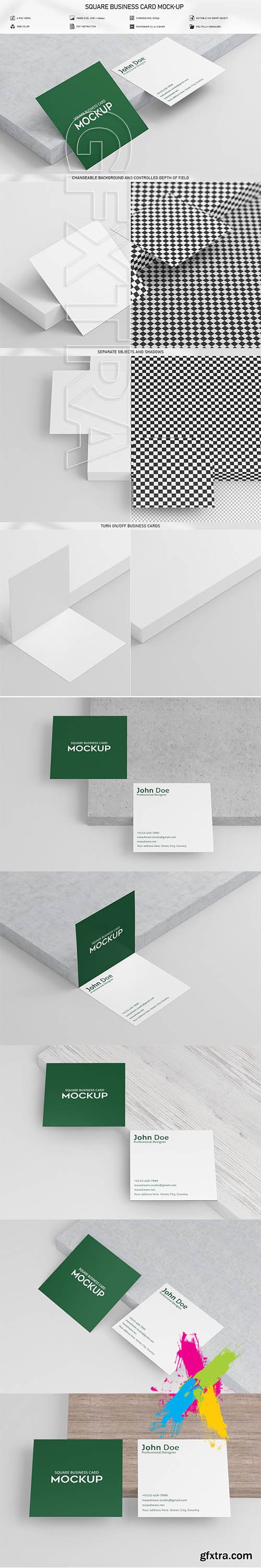 CreativeMarket - Square Business Card Mock-Up 5832510