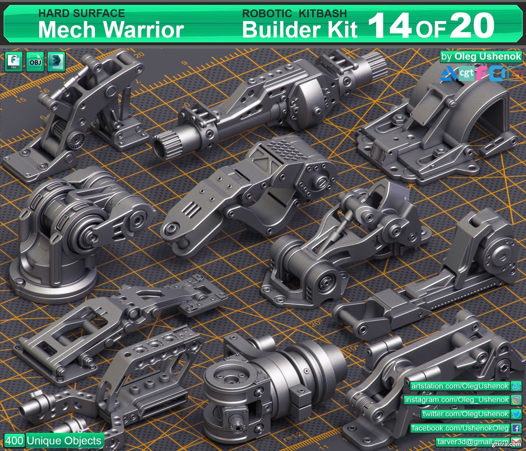 ArtStation Mega Pack Sci Fi Hard Surface KITBASH 400 DETAILS GFxtra