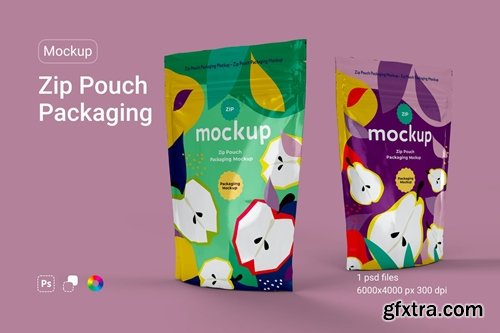 Zip Pouch Packaging Mockup » GFxtra