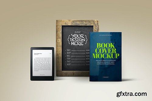E-Book Reader Mockup Rustic Chalkboard