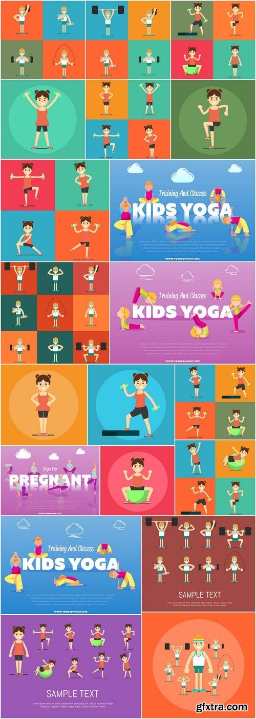 Kids yoga and sport - 22xEPS