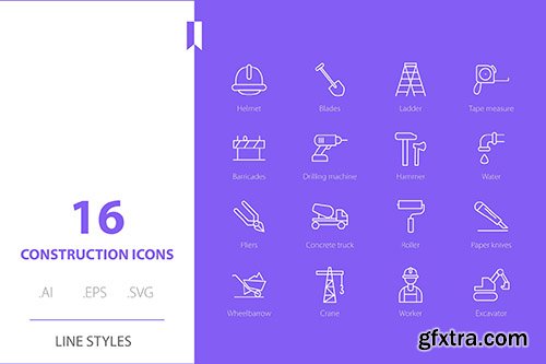 Construction Icon Line Styles 
