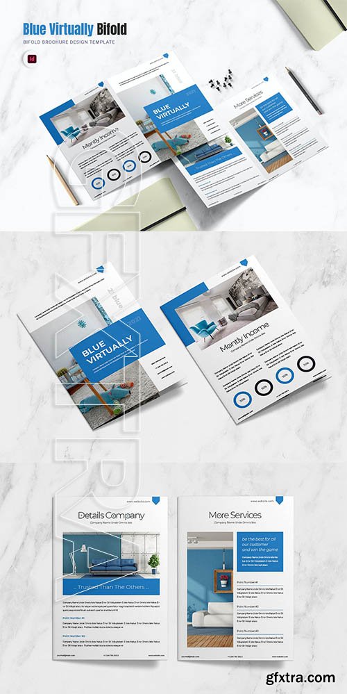 Blue Virtually Bifold Brochure