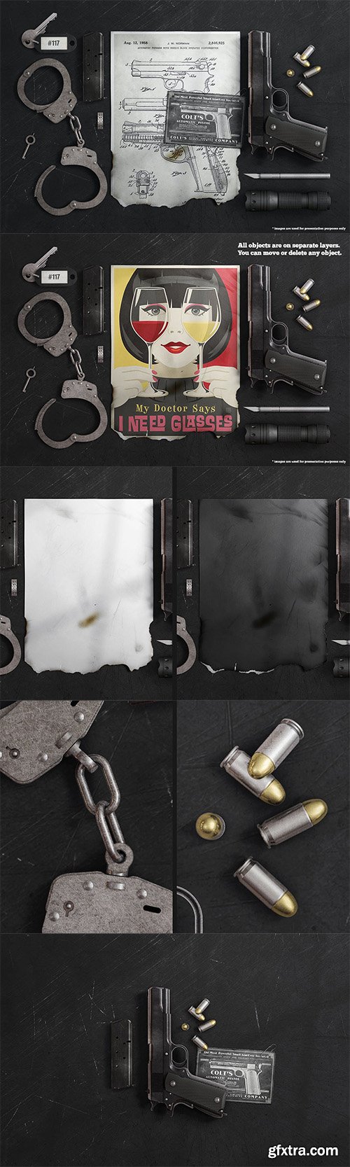 Torn Burnt Poster With Brutal Accessories Mockup Torn Burnt Poster With Brutal Accessories Mockup