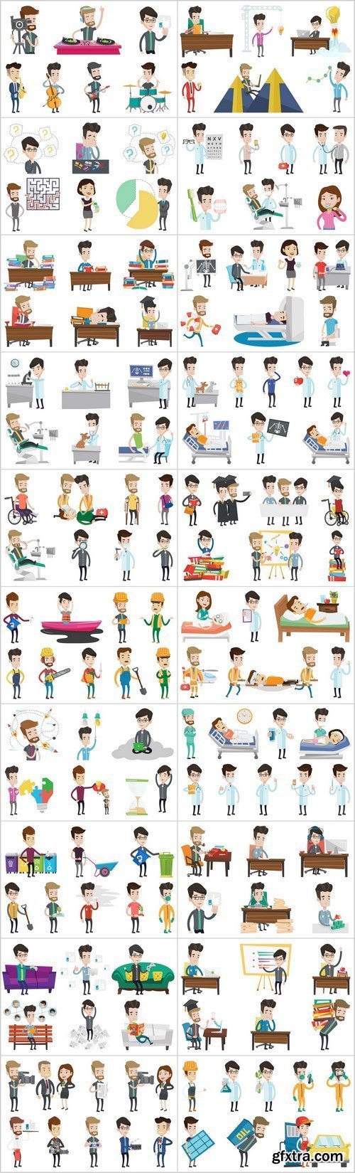 Business characters and life of people - Set of 20xEPS Professional Vector Stock