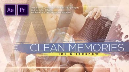 Videohive - Clean Memories Inks Slideshow