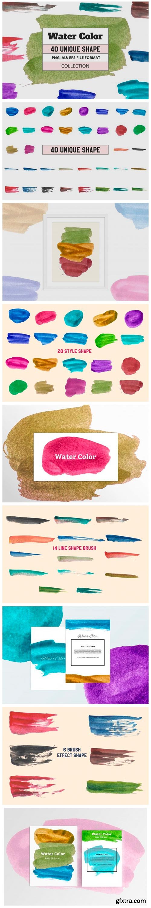 40 Vector Water Color Object 9067753