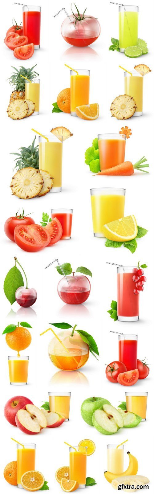 Fresh juice on a white background 2 - 21xUHQ JPEG Photo Stock