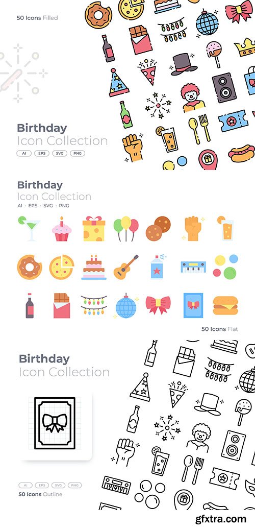 Birthday vector Icons set