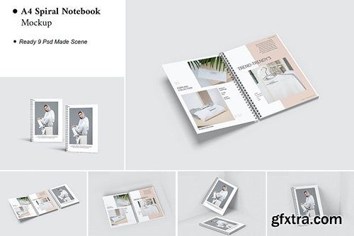 A4 Spiral Notebook Mockup A4 Spiral Notebook Mockup