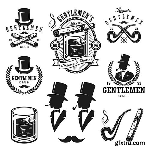 Vintage gentlemen emblems