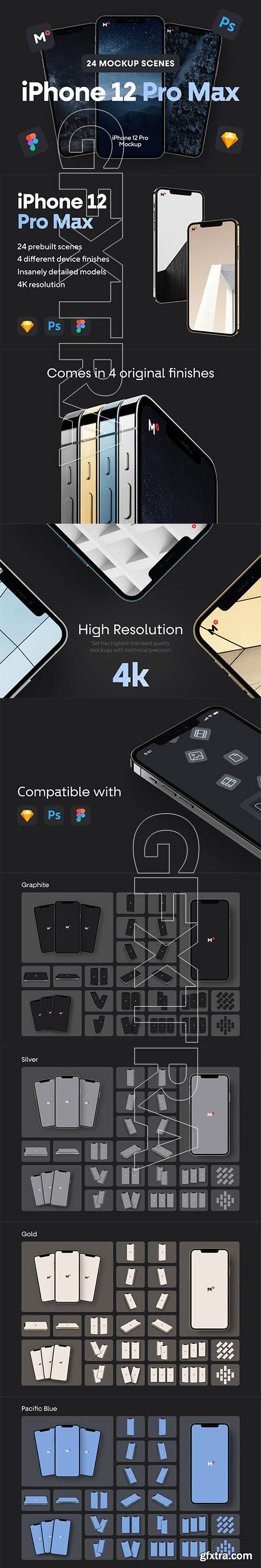 CreativeMarket - iPhone 12 Pro Max Mockups 5939541