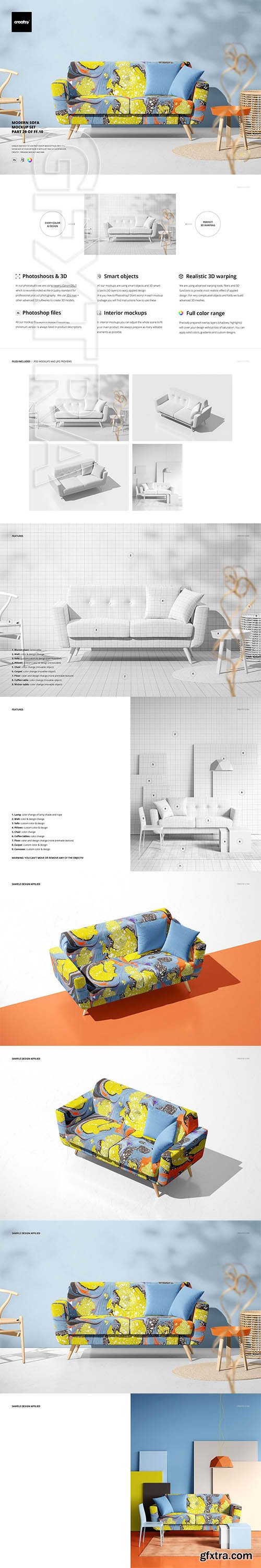 CreativeMarket - Modern Sofa Mockup Set (29FFv.10) 5319831