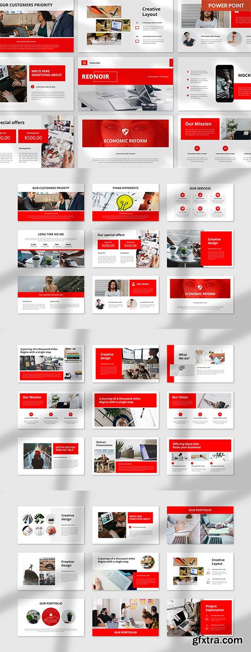 Rednoir PowerPoint, Keynote and Google Slides Template