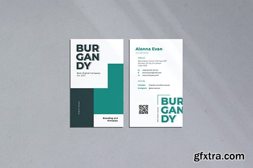 Burgandy Business Card