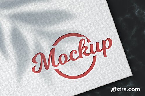 Embossing paper logo mockup PSD