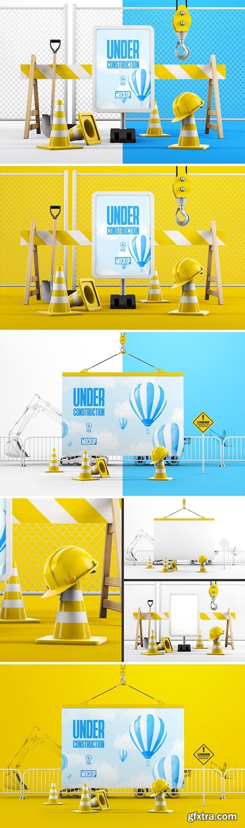 Under Construction Board Mockup