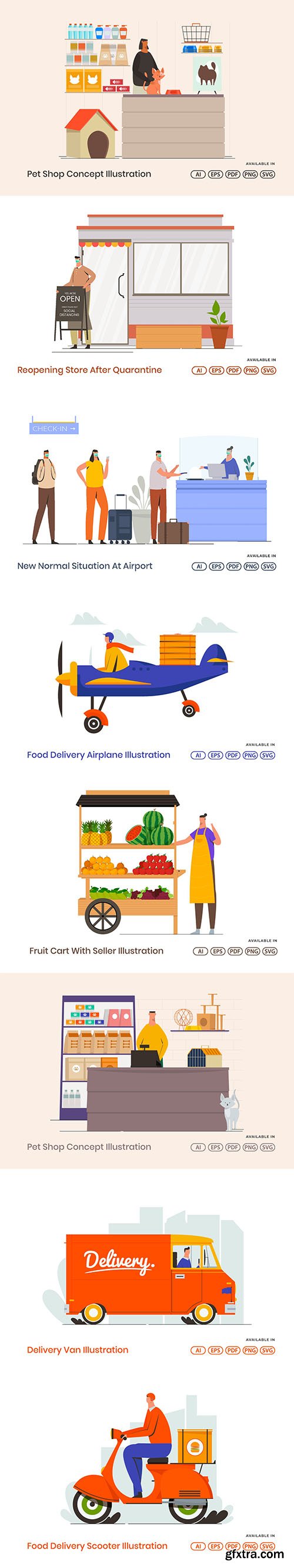 People Activities Vector Illustrations Vol 6 