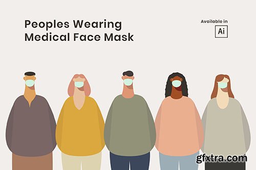 Peoples wearing medical mask for protection