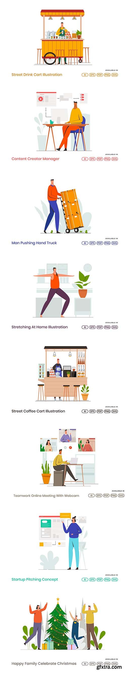 People Activities Vector Illustrations Vol 5