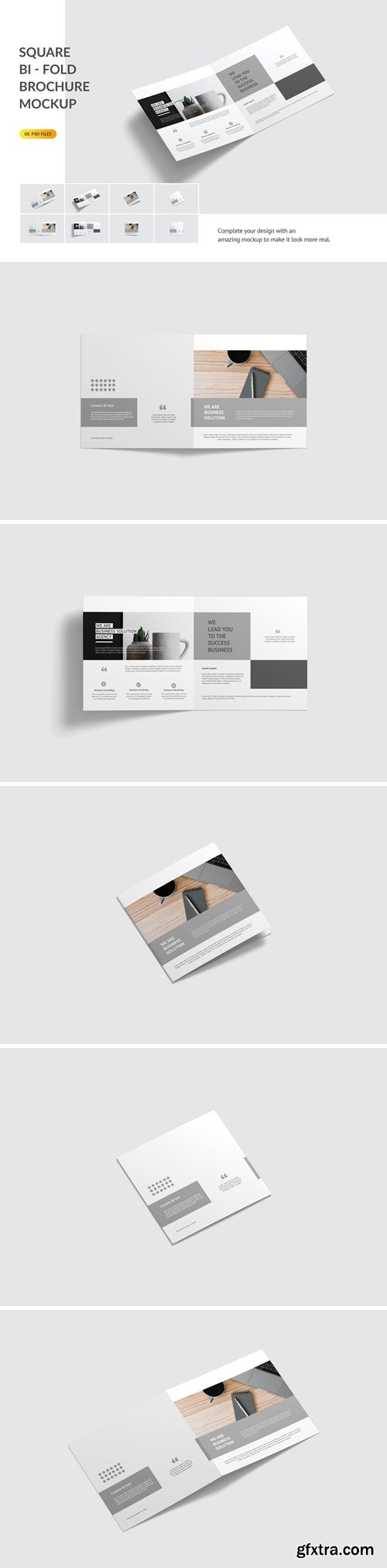 Square Bifold Brochure Mockup