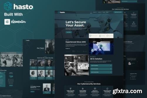 ThemeForest - Hasto v1.0.1 - Cyber Tech Security Service Elementor Template Kit - 30451154