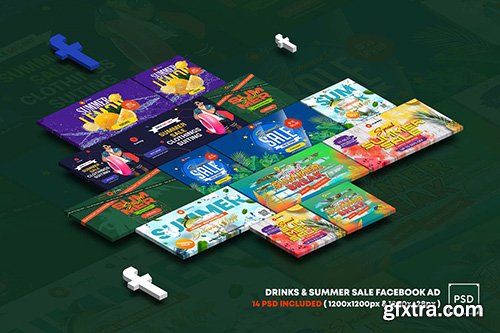 Drinks and Summer Sale Facebook Ad