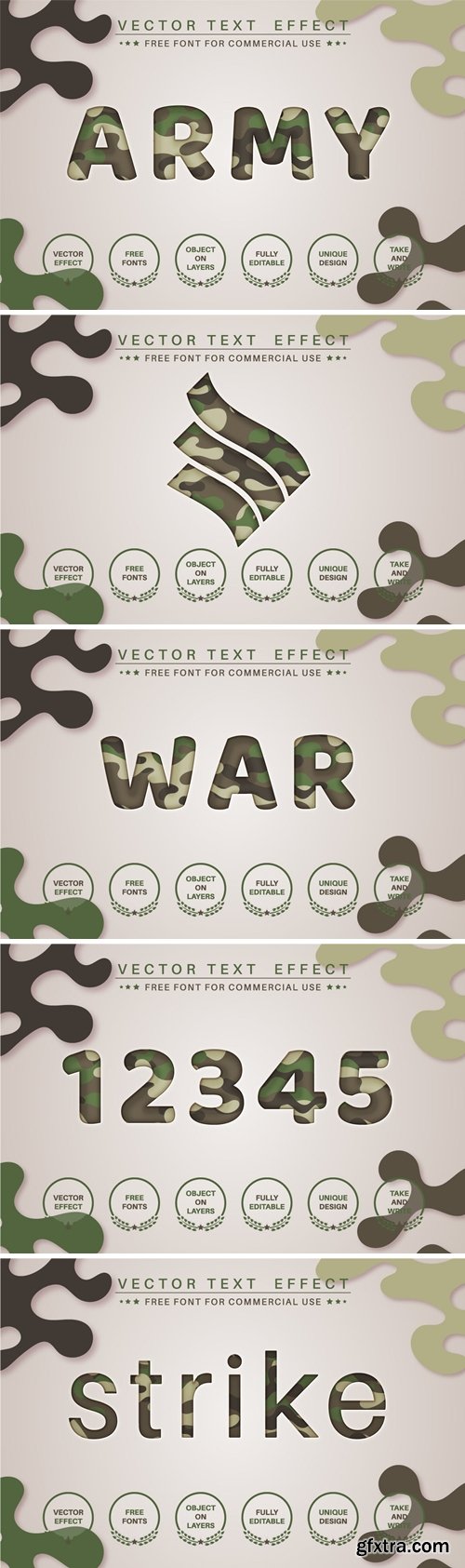 Paper military - editable text effect, font style