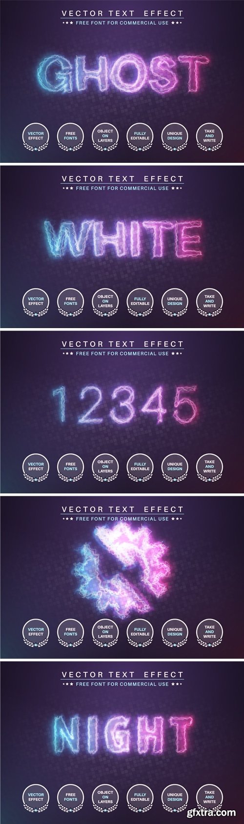 Glow ghost - editable text effect, font style