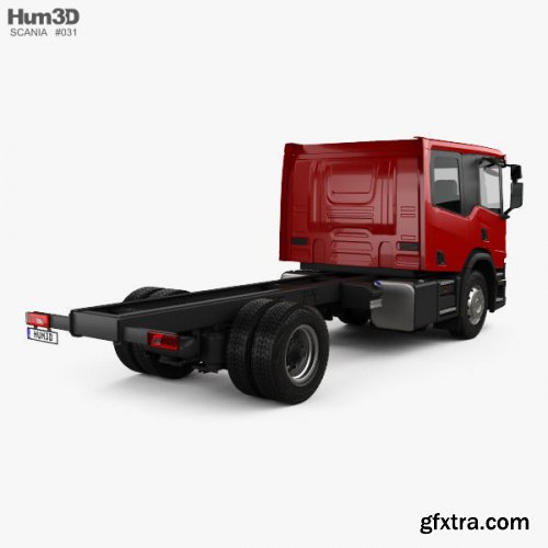 Scania P Crew Cab CP28 Chassis Truck 2017 3D model