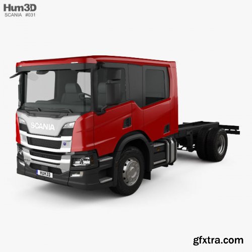 Scania P Crew Cab CP28 Chassis Truck 2017 3D model