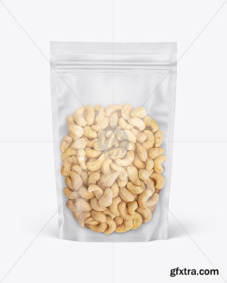 Frosted Plastic Pouch w/ Cashew Nuts  Mockup 78999