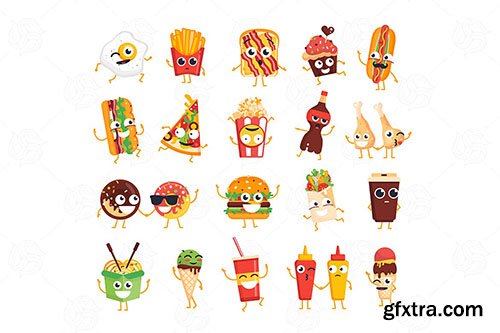 Fast Food - vector set of characters