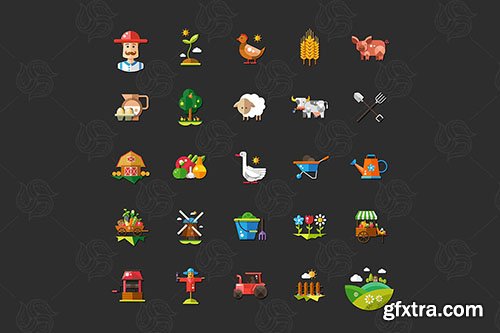 Farm - modern vector flat design icons
