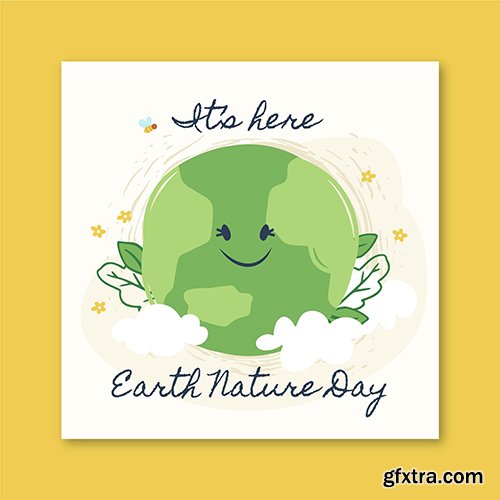 Doodle earth day nature instagram post 