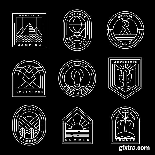 Set of adventure logo vector 