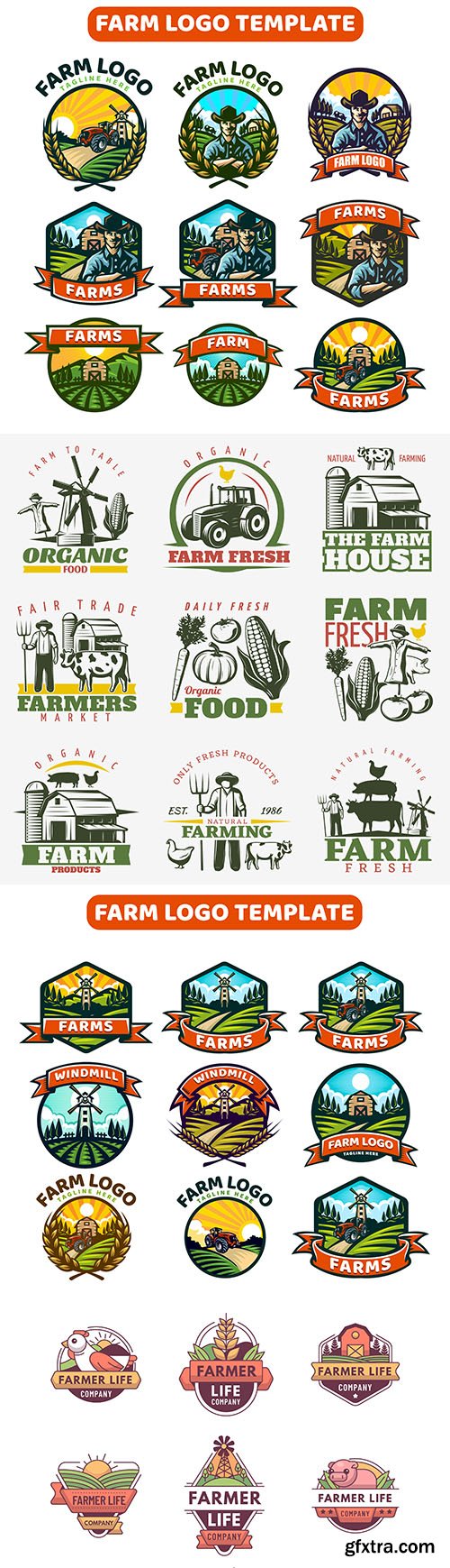 Farm logos design brand Name Company corporate
